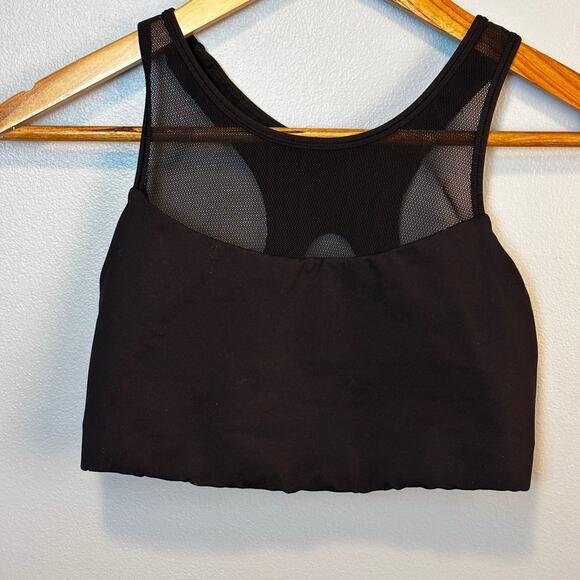 Lululemon Gear Up Sports Bra Black Mesh High Womens Size 6 Yoga Exercise Gym - Picture 1 of 7